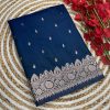 Navy Blue Banarasi Silk Zari Weaving Pallu Saree