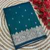 Peacock Blue Banarasi Silk Zari Weaving Pallu Saree