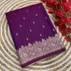 Purple Banarasi Silk Zari Weaving Pallu Saree
