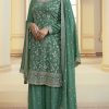 Green Chinon Embroidery Multi Work Salwar Suit