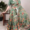 YNF 7019 Green Color Tushar Silk With Viscose Border Printed Saree Casual, Wedding, Festive, Events . Expected Delivery  4-6 Working Days @1699/- only                                                                                                                                           | Sarees, Bollywood Sarees, Creative Sarees, Designer Sarees, Embroidered Sarees, Ethnic Saree, Modern Digital sarees, Party Wear Sarees