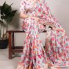YNF 7019 Grey Color Tushar Silk With Viscose Border Printed Saree Casual, Wedding, Festive, Events . Expected Delivery  4-6 Working Days @1699/- only                                                                                                                                           | Sarees, Bollywood Sarees, Creative Sarees, Designer Sarees, Embroidered Sarees, Ethnic Saree, Modern Digital sarees, Party Wear Sarees