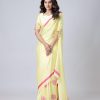 Lemon Yellow Japan Satin Digital Print Work Saree
