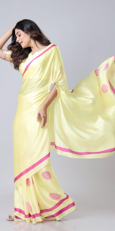 ST 1102B Lemon Yellow Color Japan Satin Digital Print Work Saree Casual, Wedding, Festive, Events . Expected Delivery 4-6 Working Days @1849/- only | Sarees, Bollywood Sarees, Creative Sarees, Designer Sarees, Embroidered Sarees, Ethnic Saree, Modern Digital sarees, Party Wear Sarees