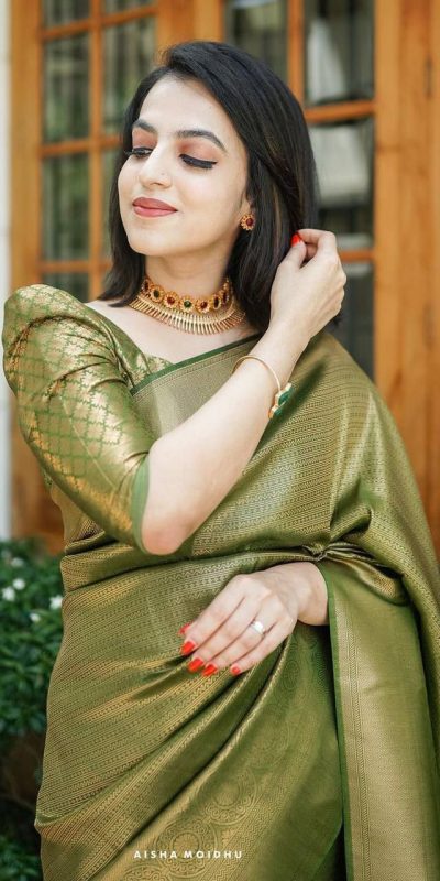 KP 4074 Mehndi Color Lichi Silk Jacquard Work On All Over Saree Casual, Wedding, Festive, Events . Expected Delivery 4-6 Working Days @1399/- only | Sarees, Bollywood Sarees, Creative Sarees, Designer Sarees, Embroidered Sarees, Ethnic Saree, Modern Digital sarees, Party Wear Sarees