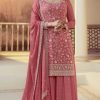 Peach Chinon Embroidery Multi Work Salwar Suit