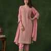 Peach Rangoli Coding Sequence Work Salwar Suit