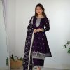 Purple Rangoli Silk Sequence Jari Work Salwar Suit