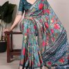 YNF 7019 Rama Blue Color Tushar Silk With Viscose Border Printed Saree Casual, Wedding, Festive, Events . Expected Delivery  4-6 Working Days @1699/- only                                                                                                                                           | Sarees, Bollywood Sarees, Creative Sarees, Designer Sarees, Embroidered Sarees, Ethnic Saree, Modern Digital sarees, Party Wear Sarees
