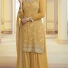 Yellow Chinon Embroidery Multi Work Salwar Suit