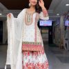 White Georgette Sequences Work Salwar Suit