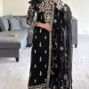 Black Georgette Thread With Sequence Salwar Suit