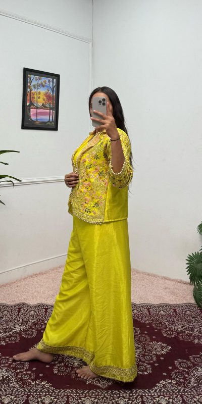 ST 1096 Light Yellow Color Chinon Embroidery Work With Moti Lace Salwar Suit Casual, Wedding, Festive, Events . Expected Delivery 4-6 Working Days @1999/- | Jump Suits, Salwar suit, Casual Suits, Creative suits, Designer Suits, Palazzo Suits, Party Wear Suits, Patiala Suits, Straight Suits