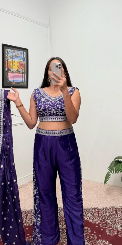 ST 1089 Purple Color Chinon Embroidery Work Salwar Suit Casual, Wedding, Festive, Events . Expected Delivery 4-6 Working Days @1999/- only | Jump Suits, Salwar suit, Casual Suits, Creative suits, Designer Suits, Palazzo Suits, Party Wear Suits, Patiala Suits, Straight Suits