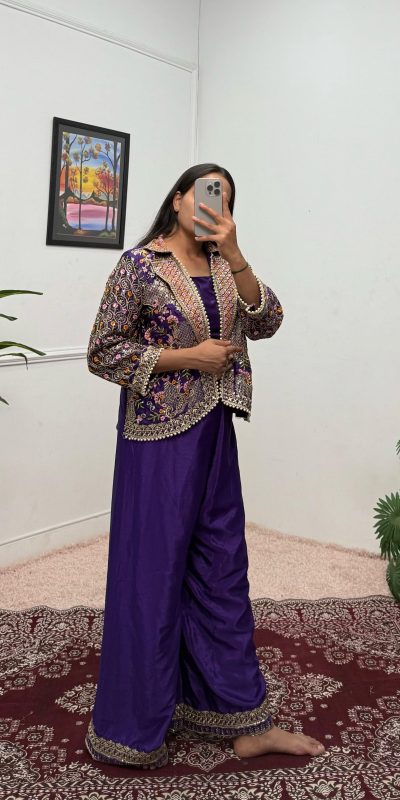 ST 1096 Purple Color Chinon Embroidery Work With Moti Lace Salwar Suit Casual, Wedding, Festive, Events . Expected Delivery 4-6 Working Days @1999/- only | Jump Suits, Salwar suit, Casual Suits, Creative suits, Designer Suits, Palazzo Suits, Party Wear Suits, Patiala Suits, Straight Suits