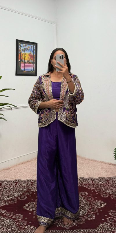 ST 1096 Purple Color Chinon Embroidery Work With Moti Lace Salwar Suit Casual, Wedding, Festive, Events . Expected Delivery 4-6 Working Days @1999/- only | Jump Suits, Salwar suit, Casual Suits, Creative suits, Designer Suits, Palazzo Suits, Party Wear Suits, Patiala Suits, Straight Suits