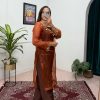 Brown Organza Mirror Lace Work Salwar Suit
