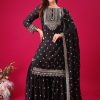 Black Chinon Silk Sequence Work Salwar Suit