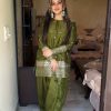 Green Japan Satin Silk Sequence Work Salwar Suit