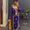Purple Chinon Silk Sequence Work Salwar Suit