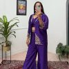 Royal Blue Chinon Embroidery Work Pattern Salwar Suit