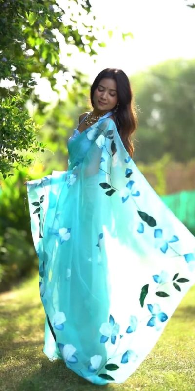 SC 407Sky Blue Color Soft Organza Silk Ready To Wear Saree Casual, Wedding, Festive, Events . Expected Delivery 4-6 Working Days @1599/- only | Sarees, Bollywood Sarees, Creative Sarees, Designer Sarees, Embroidered Sarees, Ethnic Saree, Modern Digital sarees, Party Wear Sarees