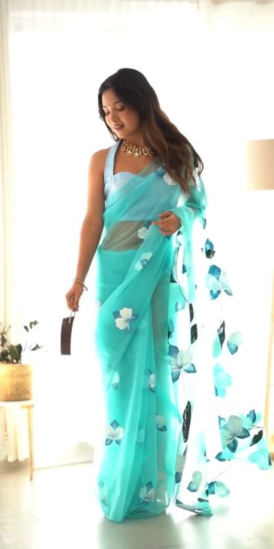 SC 407Sky Blue Color Soft Organza Silk Ready To Wear Saree Casual, Wedding, Festive, Events . Expected Delivery 4-6 Working Days @1599/- only | Sarees, Bollywood Sarees, Creative Sarees, Designer Sarees, Embroidered Sarees, Ethnic Saree, Modern Digital sarees, Party Wear Sarees
