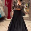 Black Tapeta Silk Thread With Sequence Lehenga Choli