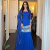Royal Blue Georgette Thread Sequence Salwar Suit
