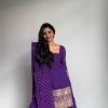 Violet Georgette Thread Sequence Salwar Suit
