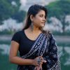 Black Soft Linen Silk Digital Print Saree