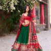 Green Tushar Silk Patola Printed Lehenga Choli