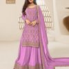 Light Purple Jacquard Silk Chinon Multi Work Salwar Suit