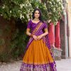 Mustard Tushar Silk Patola Printed Lehenga Choli