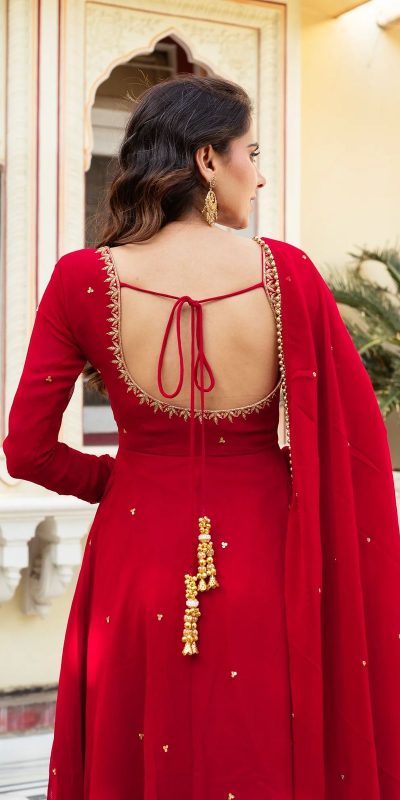 RTC 5857 Red Color Georgette Handwork Real Diamond Salwar Suit Casual, Wedding, Festive, Events . Expected Delivery 4-6 Working Days @2049/- only | Jump Suits, Salwar suit, Casual Suits, Creative suits, Designer Suits, Palazzo Suits, Party Wear Suits, Patiala Suits, Straight Suits