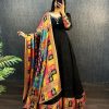Black Georgette Wide Sequence Work Anarkali Gown