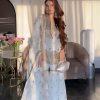 White Chinon Silk Embroidery Sequence Work Salwar Suit