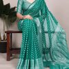 YNF 7901 Firozi Color Nylon Georgette Zari Weaving Work Saree Casual, Wedding, Festive, Events . Expected Delivery  4-6 Working Days @1599/- only                                                                                                                                           | Sarees, Bollywood Sarees, Creative Sarees, Designer Sarees, Embroidered Sarees, Ethnic Saree, Modern Digital sarees, Party Wear Sarees