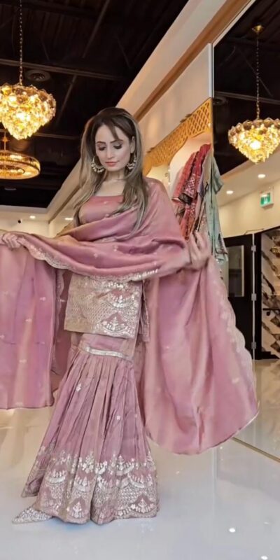 SSR 511 Onion Color Chinon Silk Sequence Work Salwar Suit Casual, Wedding, Festive, Events . Expected Delivery  4-6 Working Days @2099/- only      | Jump Suits, Salwar suit, Casual Suits, Creative suits, Designer Suits, Palazzo Suits, Party Wear Suits, Patiala Suits, Straight Suits