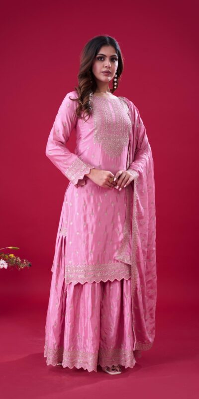 ZF 5006 Pink Color Chinon Silk Sequence Work Salwar Suit Casual, Wedding, Festive, Events . Expected Delivery 4-6 Working Days @2149/- only | Jump Suits, Salwar suit, Casual Suits, Creative suits, Designer Suits, Palazzo Suits, Party Wear Suits, Patiala Suits, Straight Suits