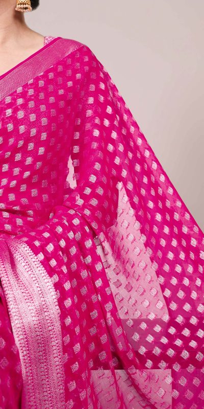 YNF 7901 Pink Color Nylon Georgette Zari Weaving Work Saree Casual, Wedding, Festive, Events . Expected Delivery 4-6 Working Days @1599/- only | Sarees, Bollywood Sarees, Creative Sarees, Designer Sarees, Embroidered Sarees, Ethnic Saree, Modern Digital sarees, Party Wear Sarees