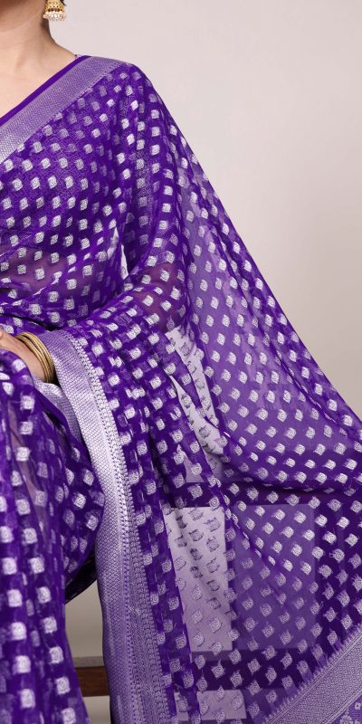 YNF 7901 Purple Color Nylon Georgette Zari Weaving Work Saree Casual, Wedding, Festive, Events . Expected Delivery 4-6 Working Days @1599/- only | Sarees, Bollywood Sarees, Creative Sarees, Designer Sarees, Embroidered Sarees, Ethnic Saree, Modern Digital sarees, Party Wear Sarees