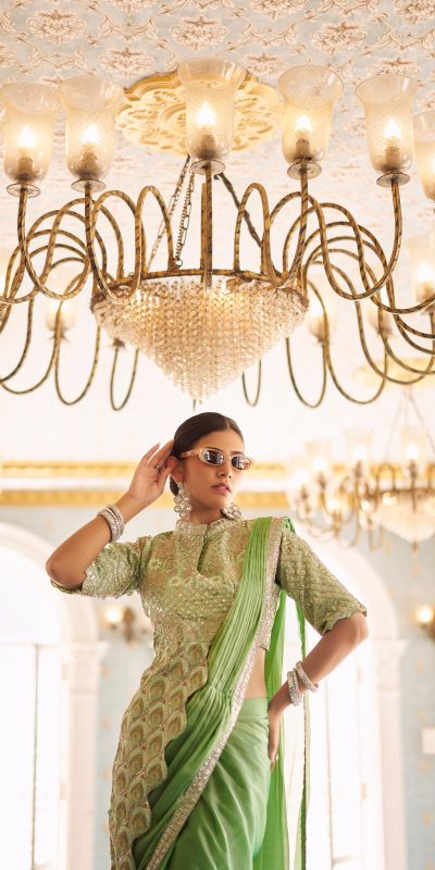 ST 1103 Pista Color Chinon Embroidery Work Lace Border Saree Casual, Wedding, Festive, Events . Expected Delivery 4-6 Working Days @2099/- only | Sarees, Bollywood Sarees, Creative Sarees, Designer Sarees, Embroidered Sarees, Ethnic Saree, Modern Digital sarees, Party Wear Sarees