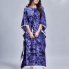 Violet Rayon Slab Center Belt Kaftan Suit