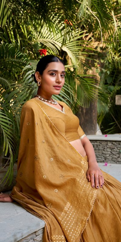 LNB 1906 Mustard Pure Chanderi Plain With Zari Weaving Work Border Lehenga Choli Wedding, Party, Festive, Events Etc. Delivery 4-6 Working Days Rs 1999 | Lehenga, Bollywood Lehenga, Creative Lehenga, Designer Lehenga, Embroidered Lehenga, Party Wear Lehenga