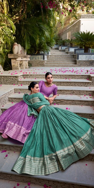 LNB 1906 Purple Color Pure Chanderi Plain With Zari Weaving Work Border Lehenga Choli Wedding, Party, Festive, Events Etc. Delivery 4-6 Working Days Rs 1999 | Lehenga, Bollywood Lehenga, Creative Lehenga, Designer Lehenga, Embroidered Lehenga, Party Wear Lehenga