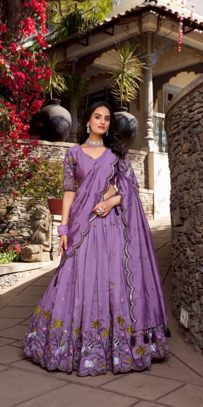 Light Purple Simmer Sequins Lehenga Choli