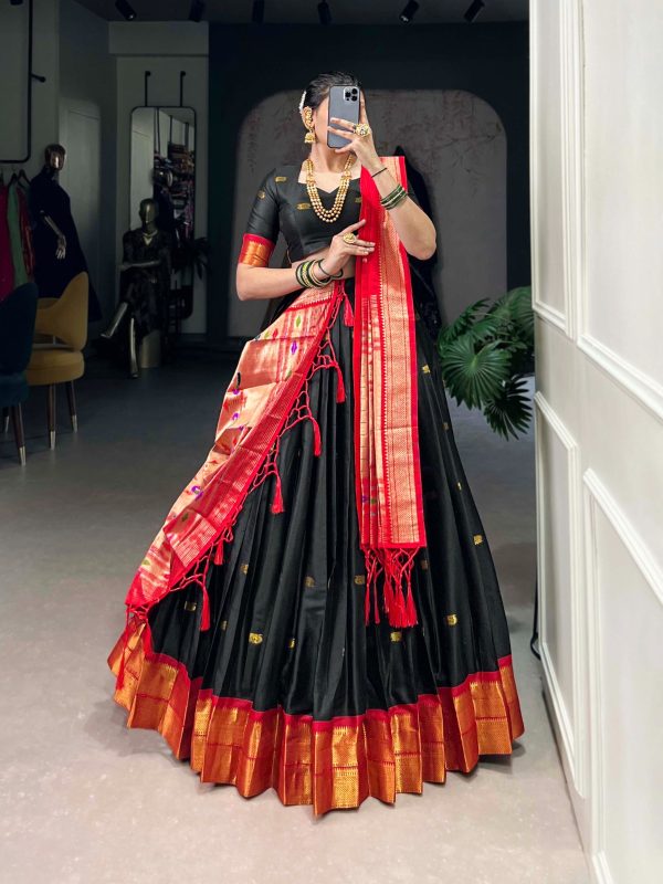Black Jacquard Zari Lehenga Choli