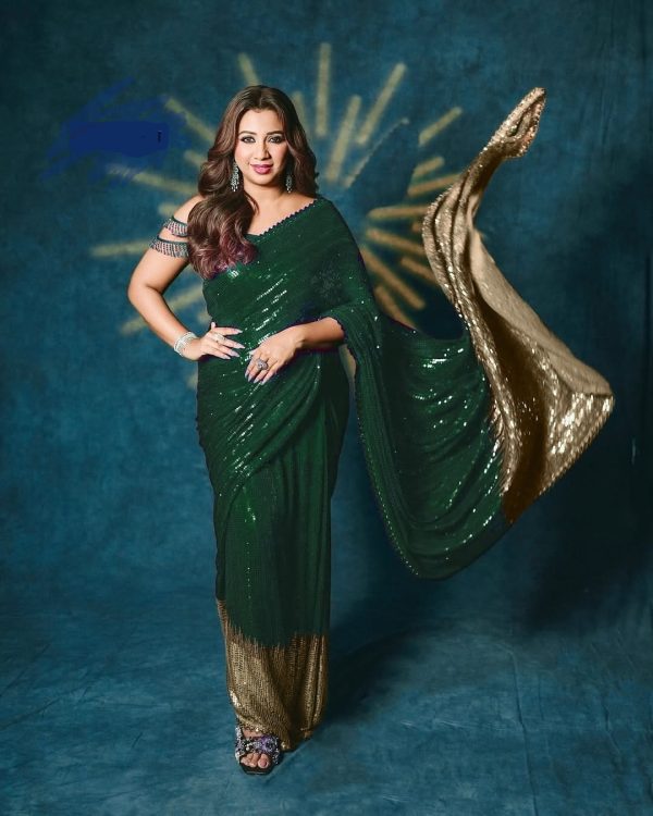 Green Georgette Embroidery Work Saree
