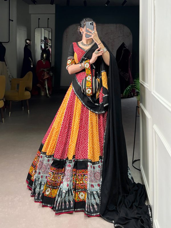 Yellow Color Rayon Printed Silk Work Lehenga Choli